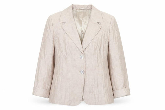 Windsmoor Women Beige Linen Blend Blazer UK 12 Classic Style