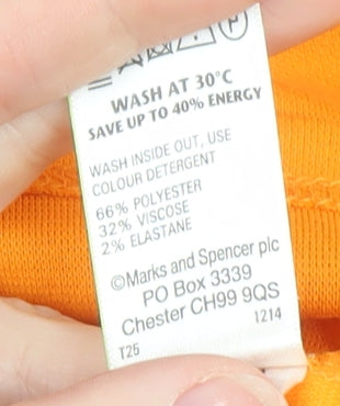 Womens UK Size 16 Marks and Spencer Orange Basic T-Shirt