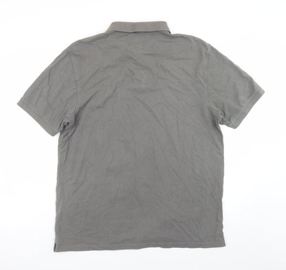 Jack Wills Men's Grey Cotton Polo Shirt L Regular Fit