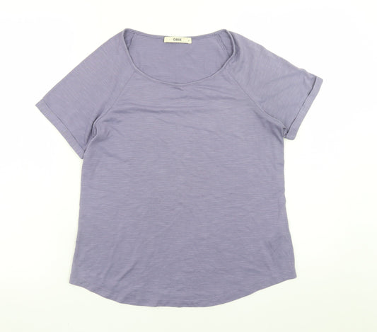 Oasis Women Purple Short Sleeve Basic T-Shirt Size S