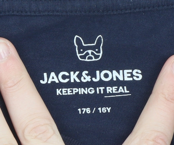 Boys UK Size 16 Years JACK & JONES Blue Basic T-Shirt