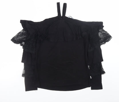Womens UK Size 10 Very Black Camisole Blouse