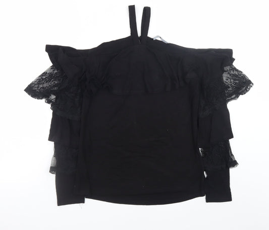 Womens UK Size 10 Very Black Camisole Blouse