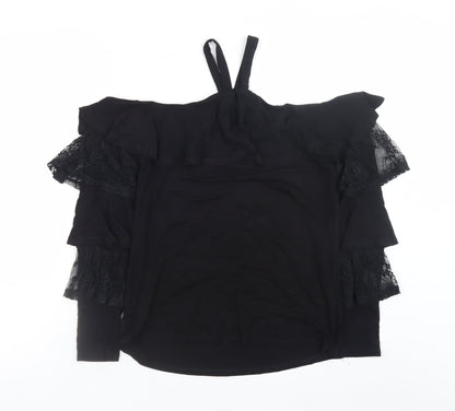 Womens UK Size 10 Very Black Camisole Blouse