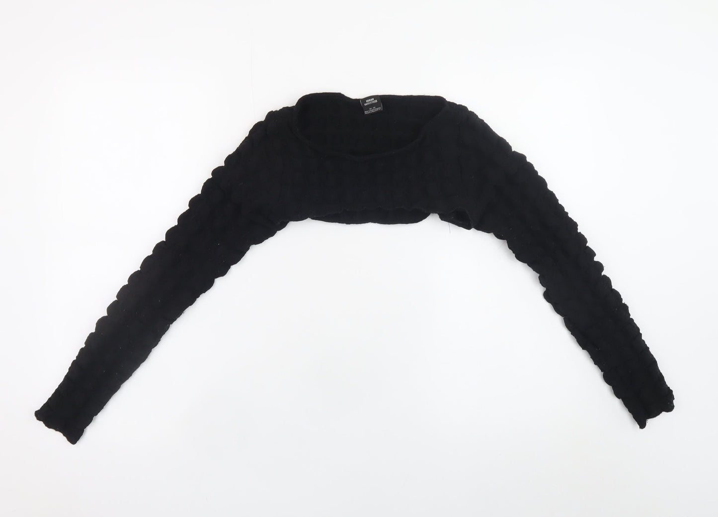 Womens UK Size XS Urban Outfitters Black Cropped Blouse