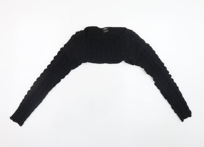 Womens UK Size XS Urban Outfitters Black Cropped Blouse