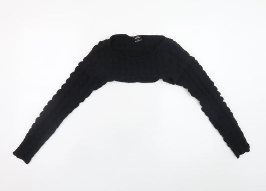 Womens UK Size XS Urban Outfitters Black Cropped Blouse