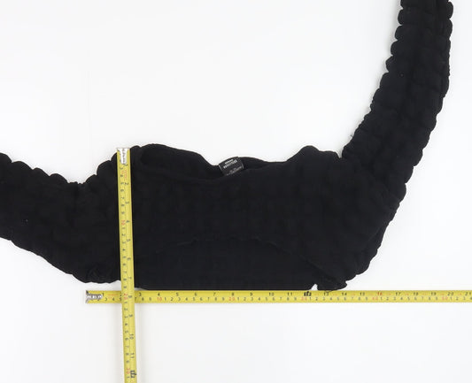 Womens UK Size XS Urban Outfitters Black Cropped Blouse