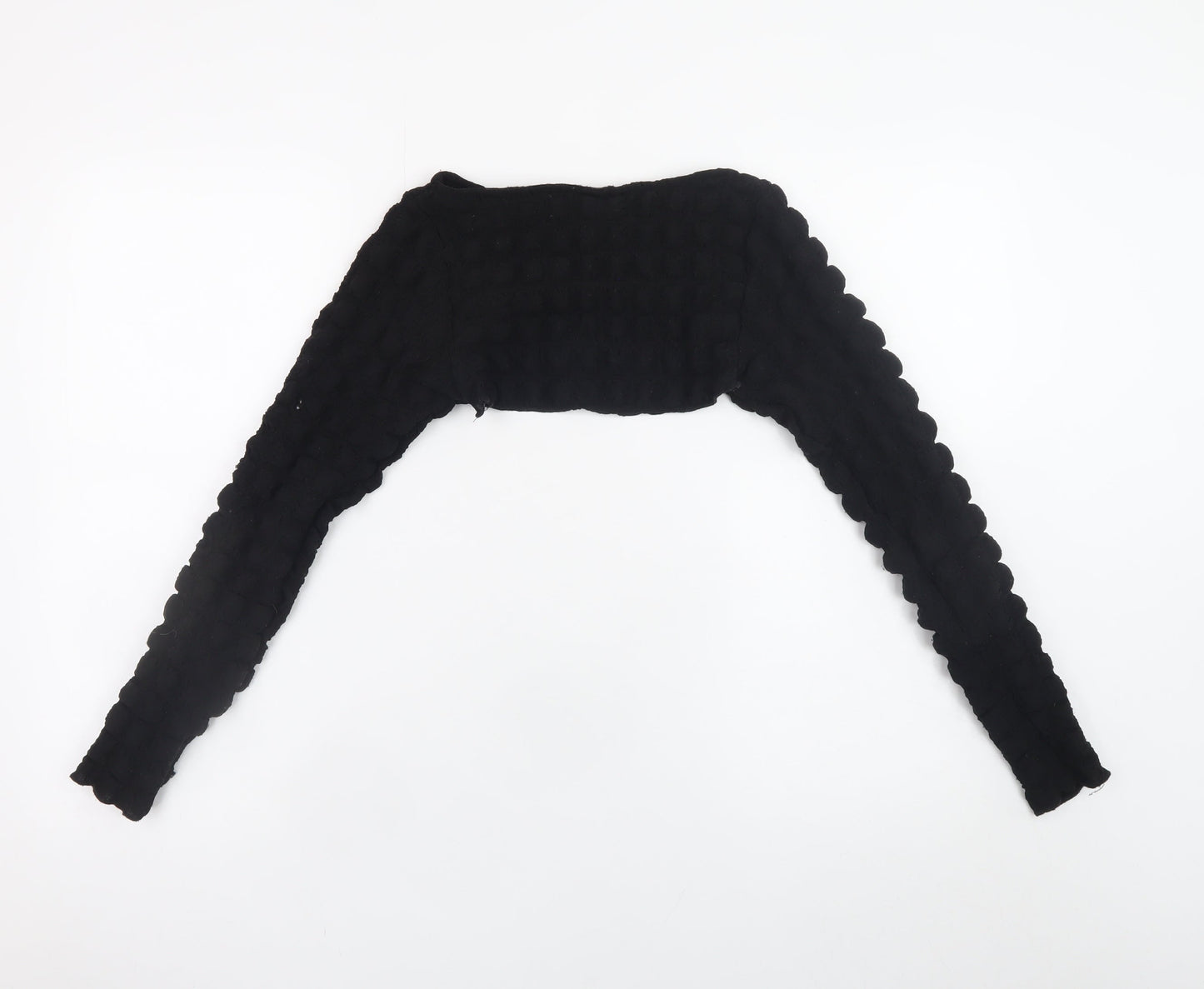 Womens UK Size XS Urban Outfitters Black Cropped Blouse