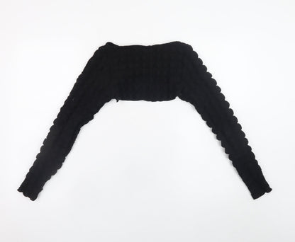Womens UK Size XS Urban Outfitters Black Cropped Blouse