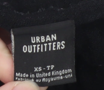 Womens UK Size XS Urban Outfitters Black Cropped Blouse