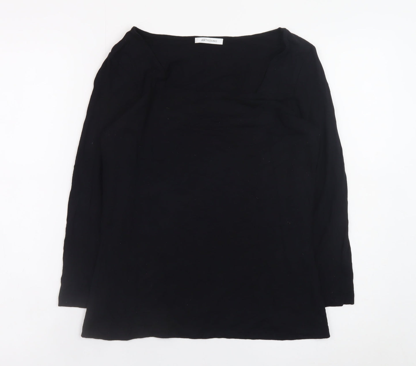 Womens UK Size 14 Artigiano Black Basic T-Shirt