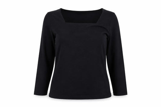 Womens UK Size 14 Artigiano Black Basic T-Shirt