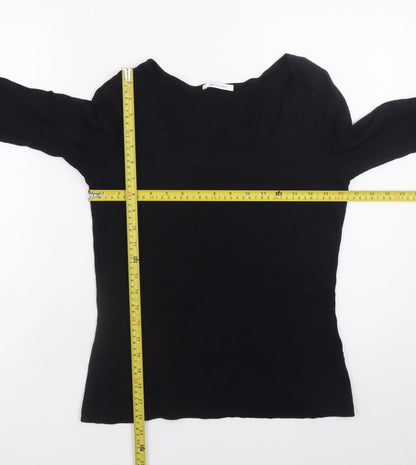 Womens UK Size 14 Artigiano Black Basic T-Shirt