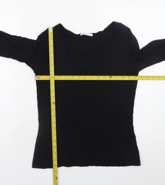 Womens UK Size 14 Artigiano Black Basic T-Shirt