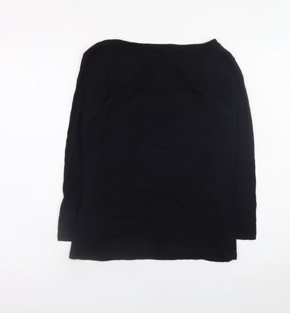 Womens UK Size 14 Artigiano Black Basic T-Shirt