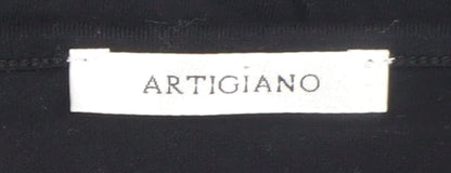 Womens UK Size 14 Artigiano Black Basic T-Shirt