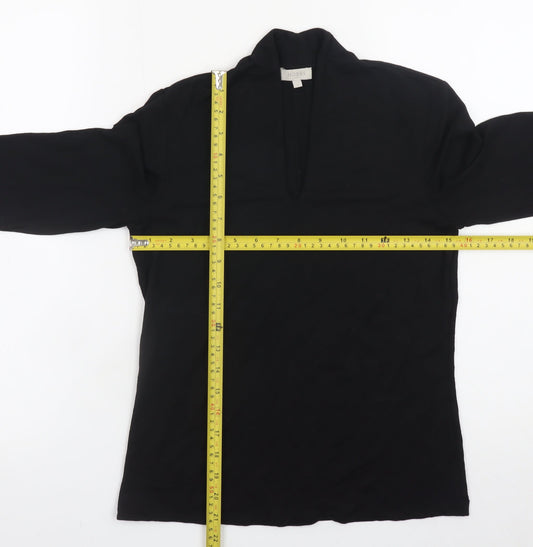 Womens UK Size S Hobbs Black Tunic Blouse