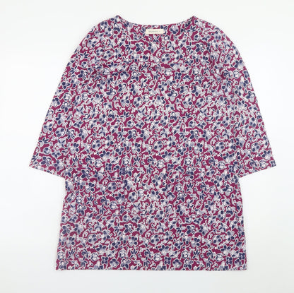 Woolovers Women's Multicoloured Floral Cotton Shift Dress M