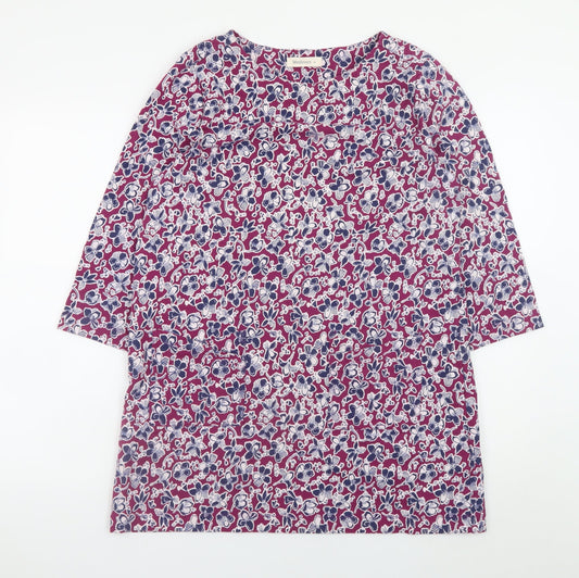 Woolovers Women's Multicoloured Floral Cotton Shift Dress M
