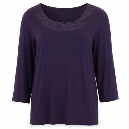 Marks and Spencer Women’s Purple 3/4 Sleeve Scoop Neck Blouse UK 12