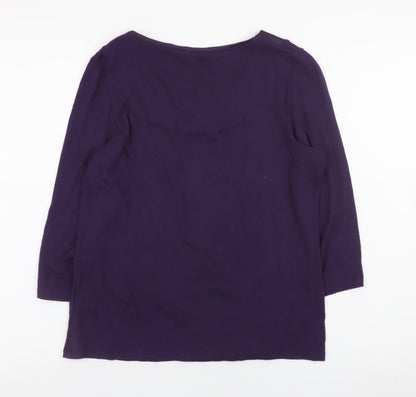Marks and Spencer Women’s Purple 3/4 Sleeve Scoop Neck Blouse UK 12