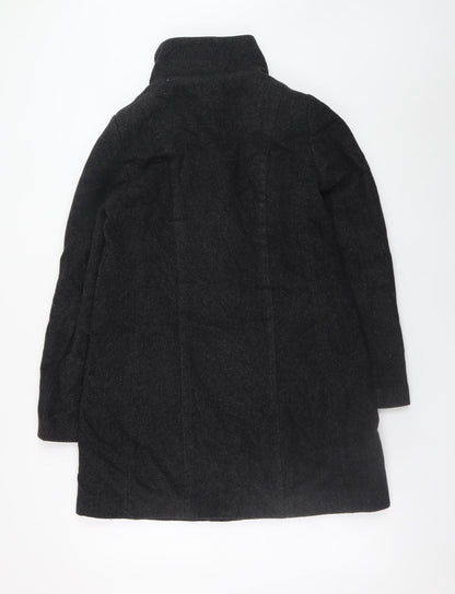 Womens UK Size 8 Mango Black Overcoat