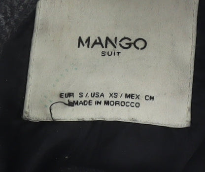 Womens UK Size 8 Mango Black Overcoat