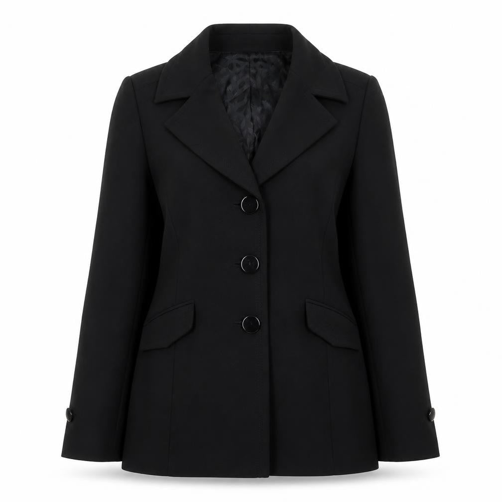 Viyella Womens Black Size 10 Classic Mid-Length Blazer Jacket