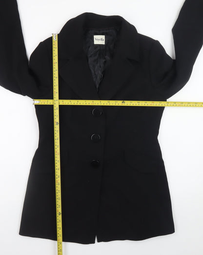 Viyella Womens Black Size 10 Classic Mid-Length Blazer Jacket