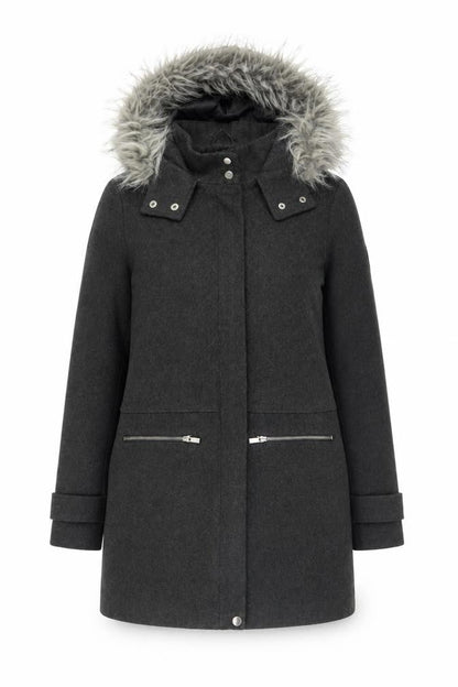 Womens UK Size 14 New Look Grey Parka Coat