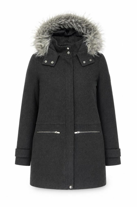 Womens UK Size 14 New Look Grey Parka Coat