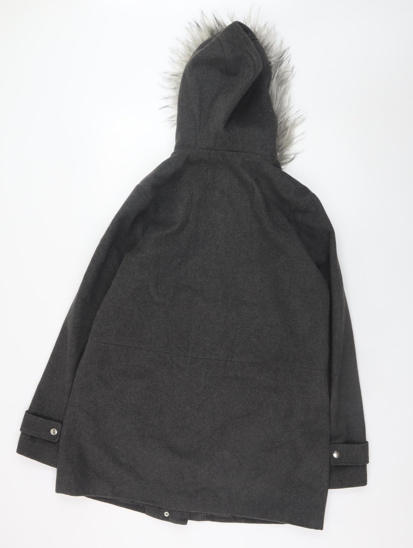 Womens UK Size 14 New Look Grey Parka Coat