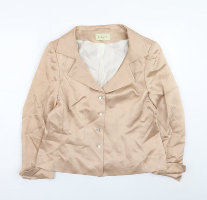 Minuet Women Beige Wool Blend Formal Blazer UK 14