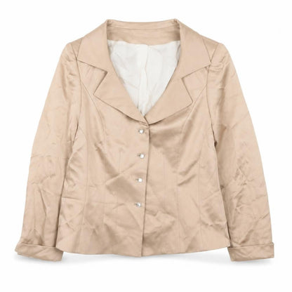Minuet Women Beige Wool Blend Formal Blazer UK 14