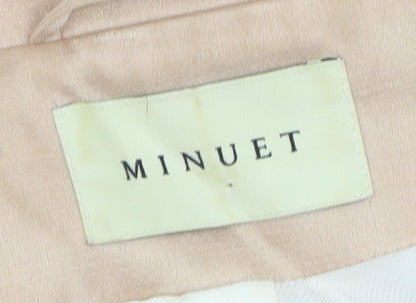 Minuet Women Beige Wool Blend Formal Blazer UK 14