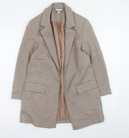 M&Co Women Beige Check Blazer UK 8 Classic Longline Jacket