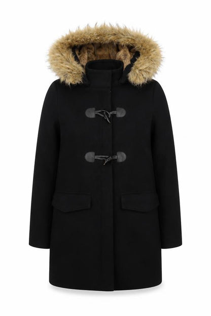 Womens UK Size 8 Zara Black Duffle Coat