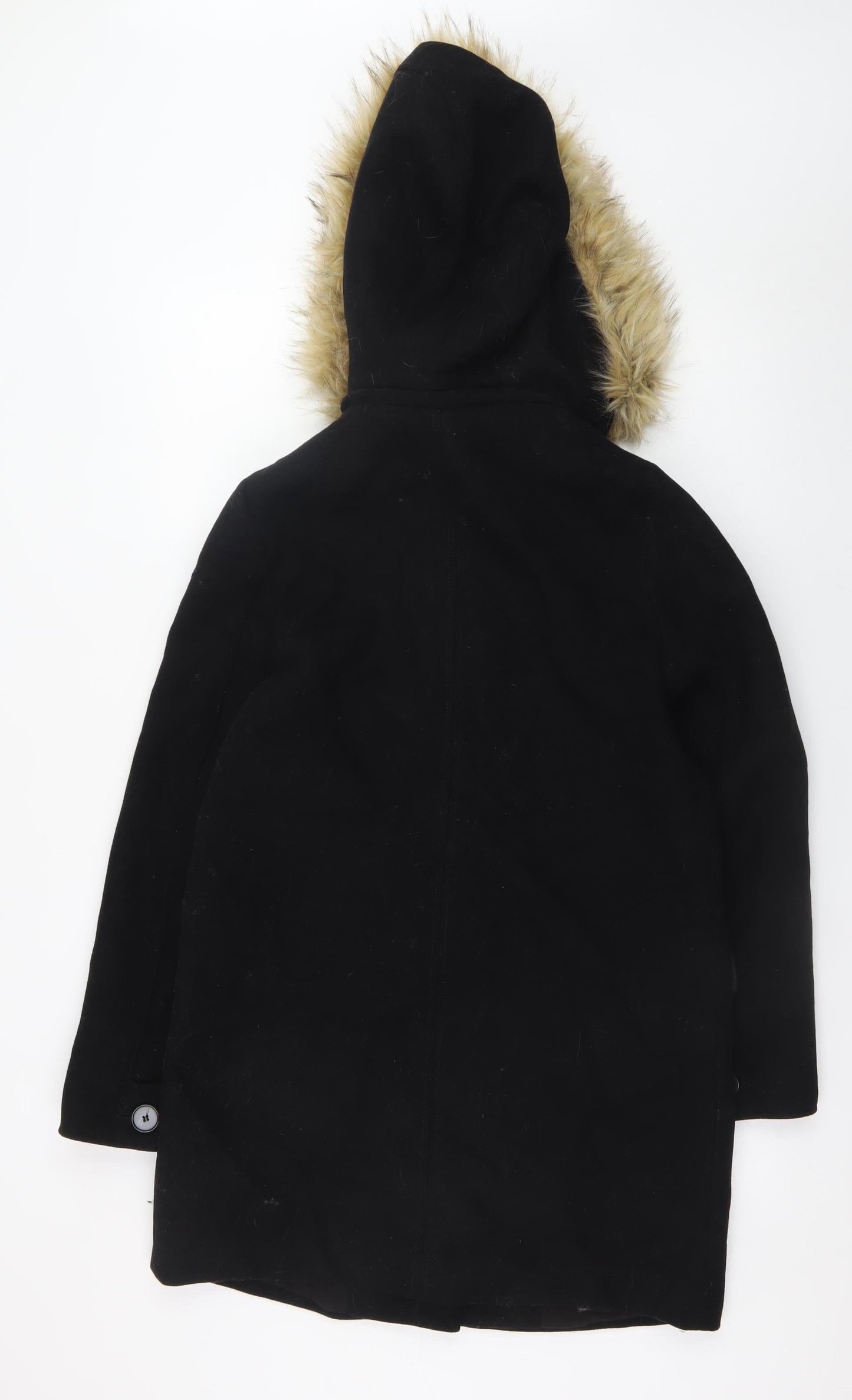 Womens UK Size 8 Zara Black Duffle Coat