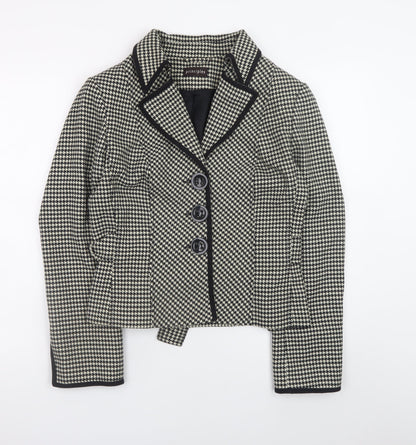 Principles Women’s Black Houndstooth Blazer Size 14 Tailored Jacket