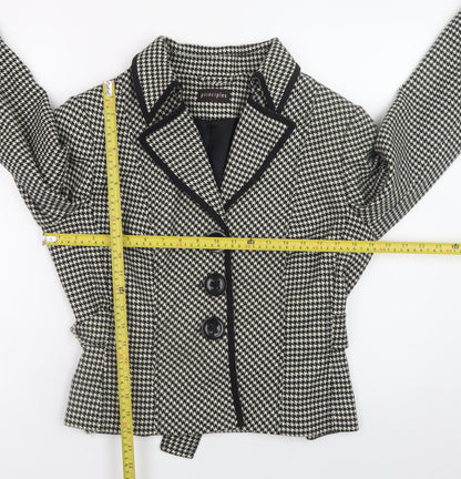 Principles Women’s Black Houndstooth Blazer Size 14 Tailored Jacket