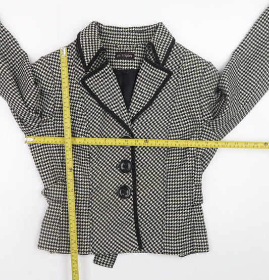 Principles Women’s Black Houndstooth Blazer Size 14 Tailored Jacket