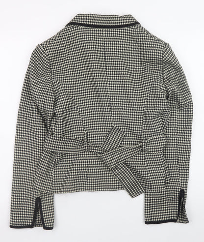 Principles Women’s Black Houndstooth Blazer Size 14 Tailored Jacket
