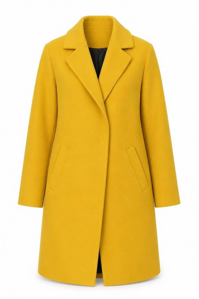Womens UK Size 10 New Look Yellow Overcoat