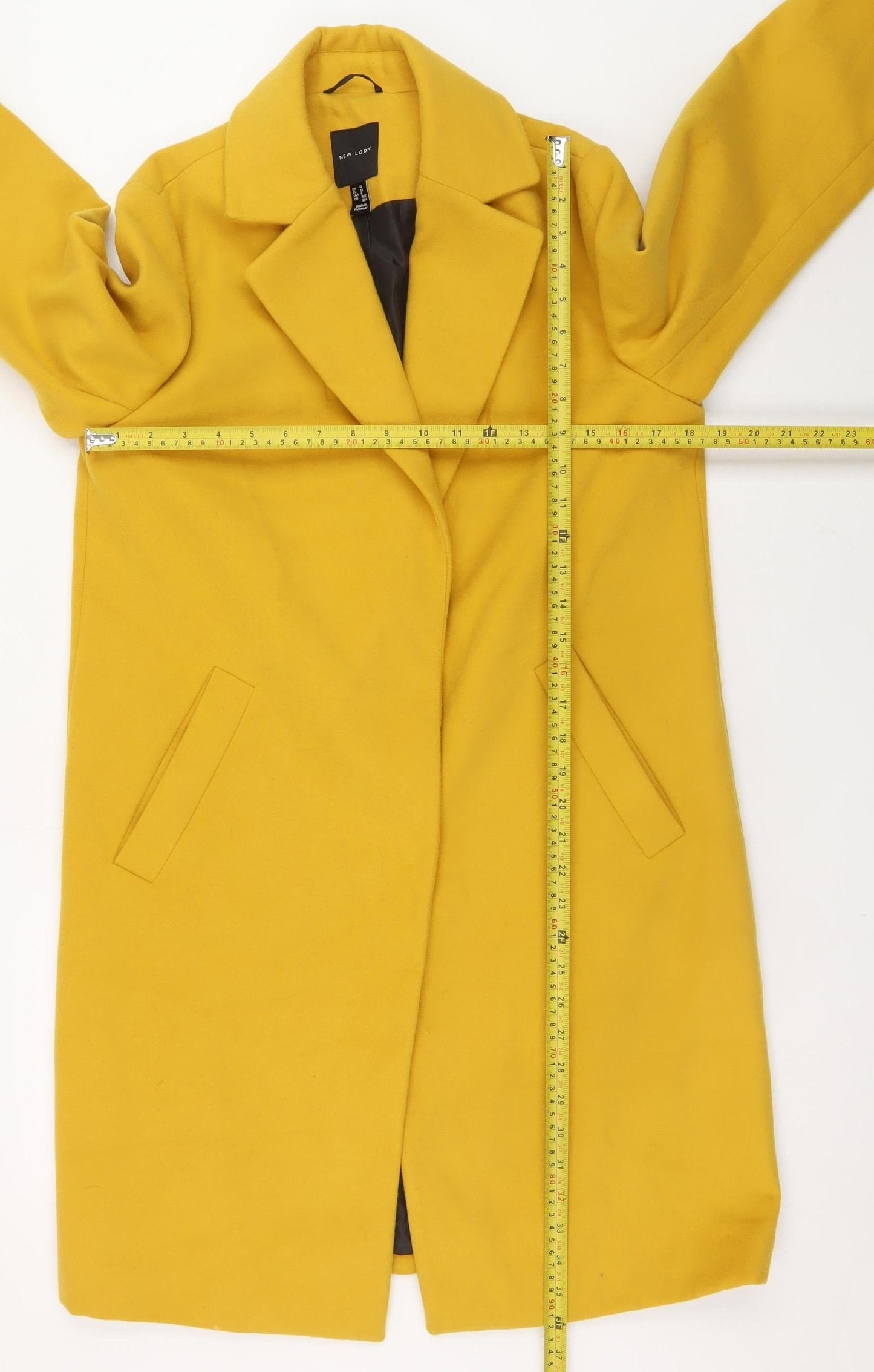 Womens UK Size 10 New Look Yellow Overcoat