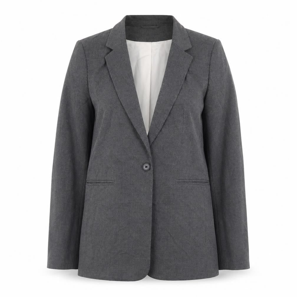 H&M Women's Grey Blazer Jacket Size S Regular Fit Workwear