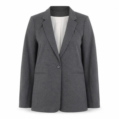 H&M Women's Grey Blazer Jacket Size S Regular Fit Workwear