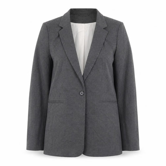H&M Women's Grey Blazer Jacket Size S Regular Fit Workwear