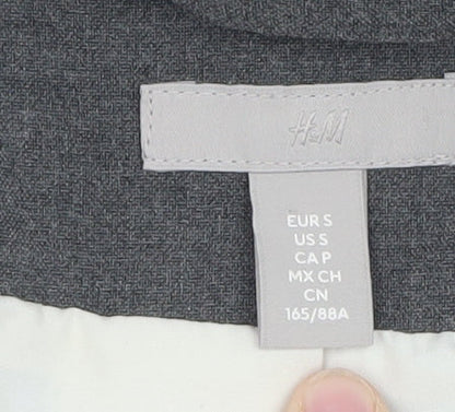 H&M Women's Grey Blazer Jacket Size S Regular Fit Workwear