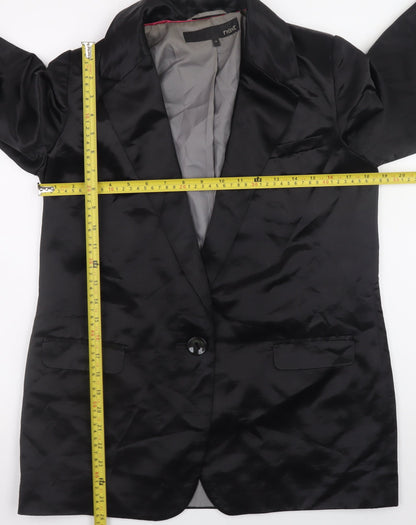 Next Women's Black Polyester Satin Blazer Size 10